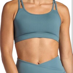 NWT Gaiam Shine Sports Bra Blue Stretch Midweight Material Moisture-Wicking